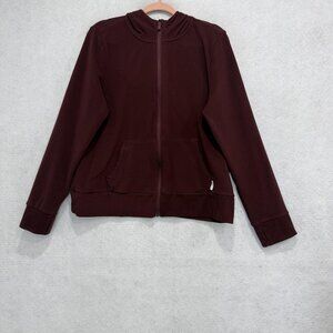 Soybu Hoodie Womens Large Red Full Zip Stretch Thumbholes Pockets Athletic